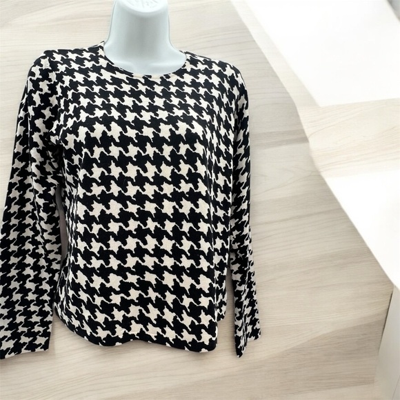Talbots Houndstooth Jacquard Top – Size 8 (Pre-Owned, Good Condition) - Picture 1 of 9